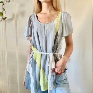 BCBG open flutter sleeve top
